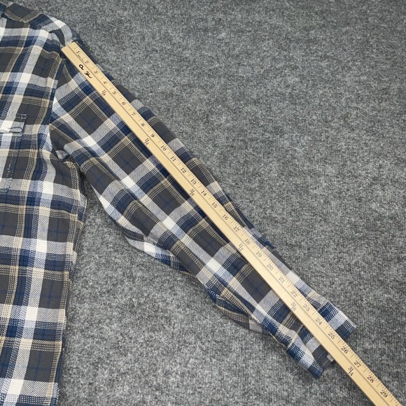 BLUE Sak Fifth Avenue Shirt  Mens size XL Blue Plaid Flannel Long Sleeves Pocket - Picture 5 of 10